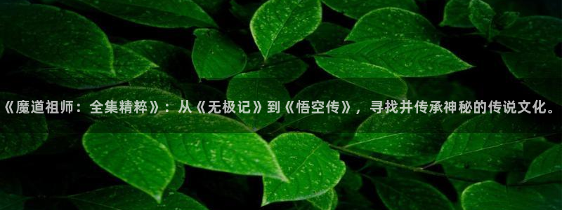 虫虫漫画入口免费观看：《魔道祖师：全集精粹》：从《无极记》到《悟空传》，寻找并传承神秘的传说文化。